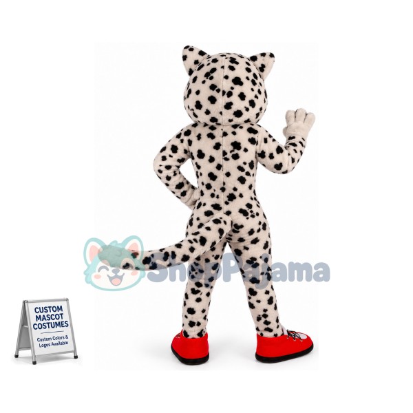 Happy Snow Leopard Mascot Costume