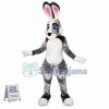 Black White Pink Rabbit Mascot Costume