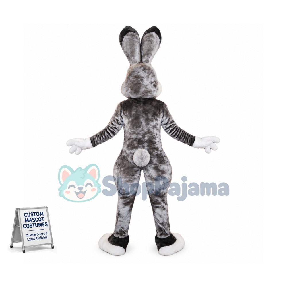Black White Pink Rabbit Mascot Costume