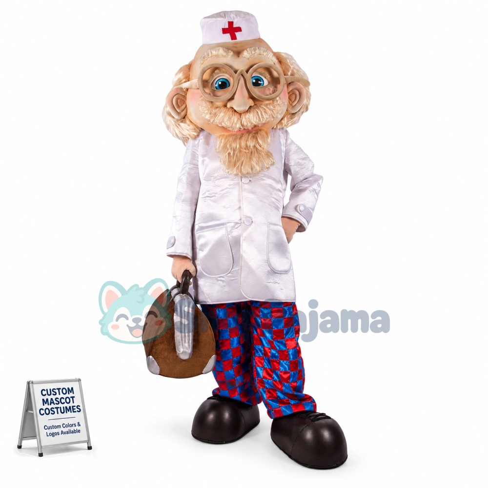 Custom Mascot Old Doctor Mascot Costume