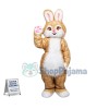 Brown Pink Bunny Mascot Costume