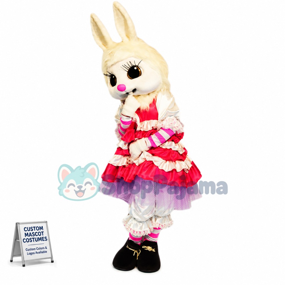 Fashion White Rabbit Mascot Costume