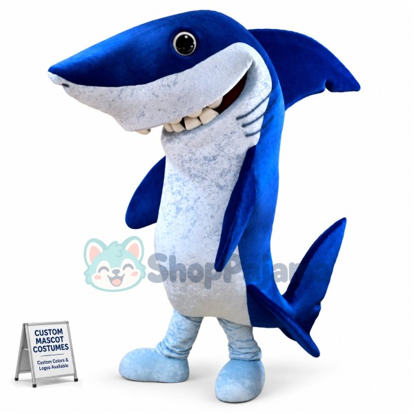 Professional Quality Blue Shark Mascot Costume
