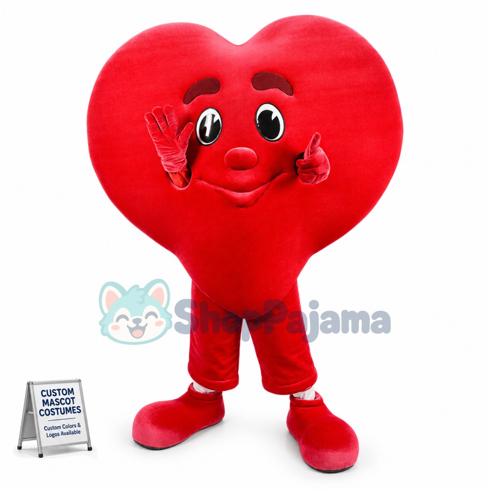 Super Cute Red Heart Mascot Costume