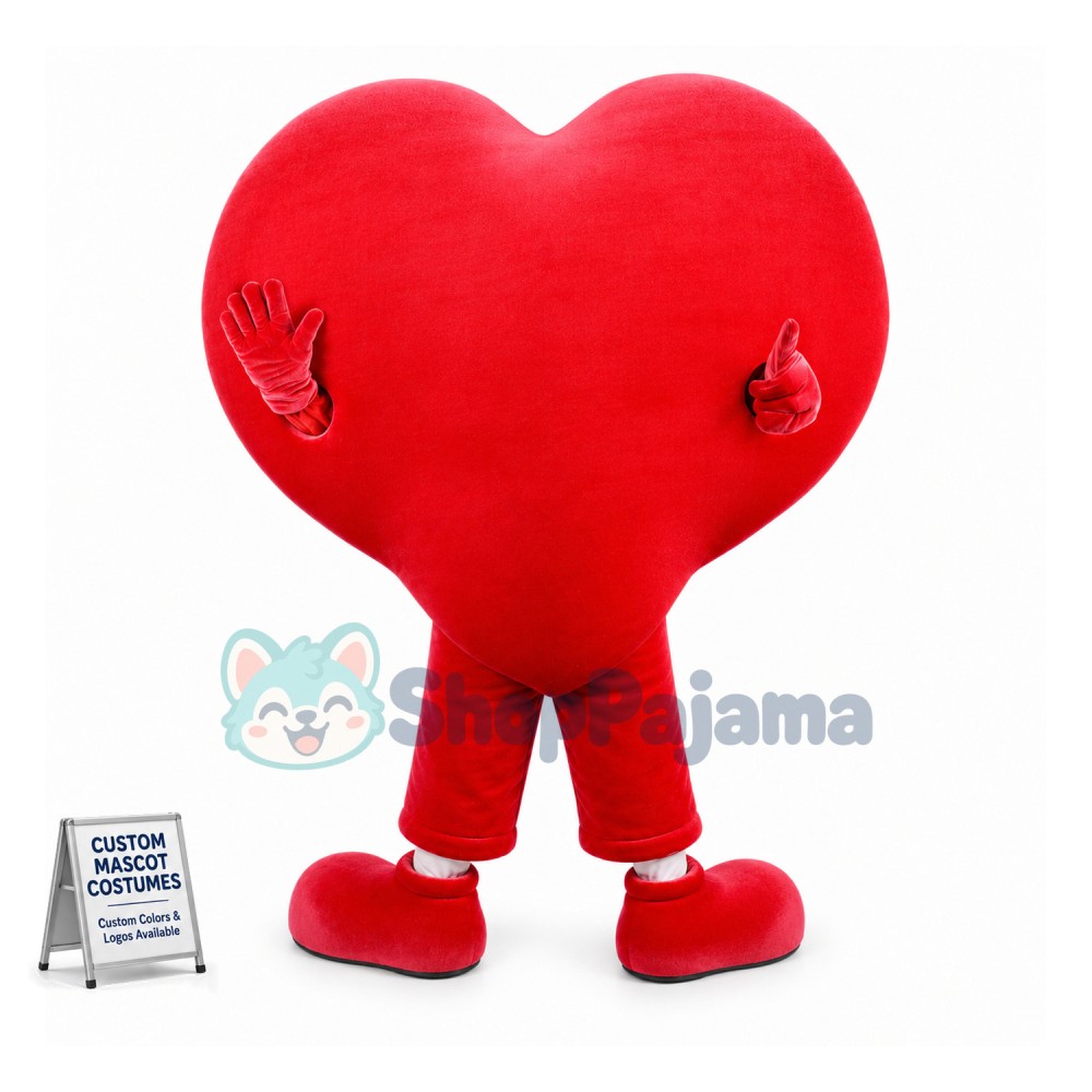 Super Cute Red Heart Mascot Costume
