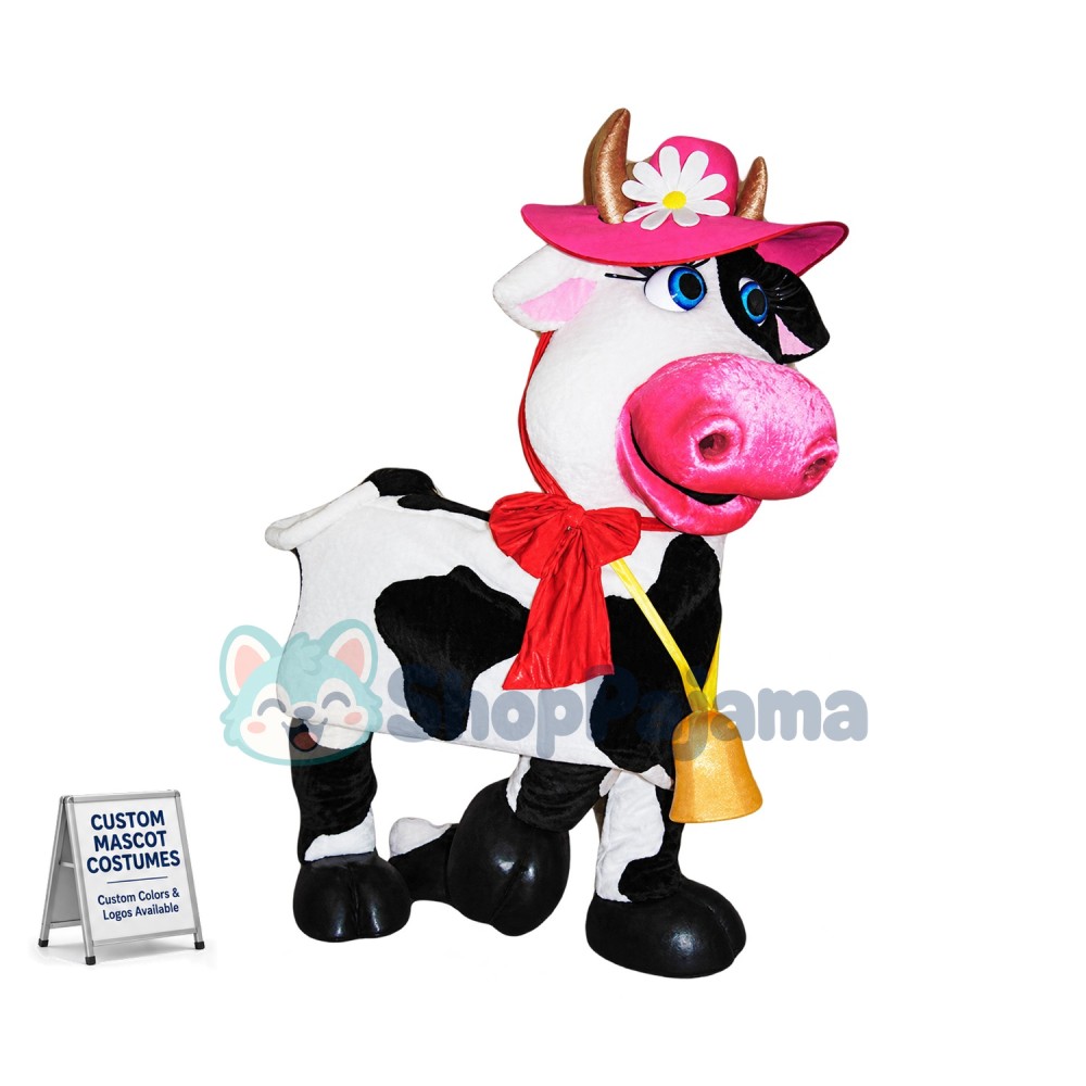 Beautiful Cow Mascot Costume Custom Mascot