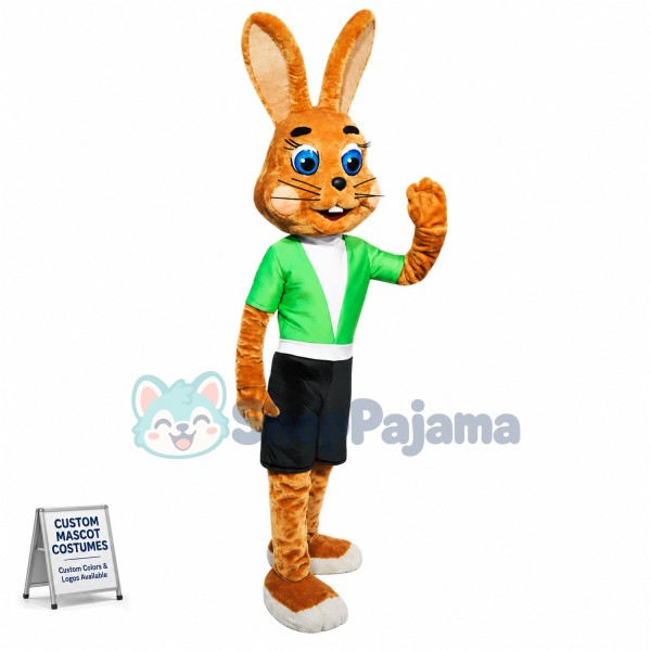 Friendly Brown Rabbit Mascot Costume