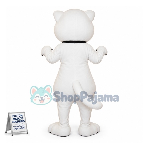 Top Quality White Cat Mascot Costume