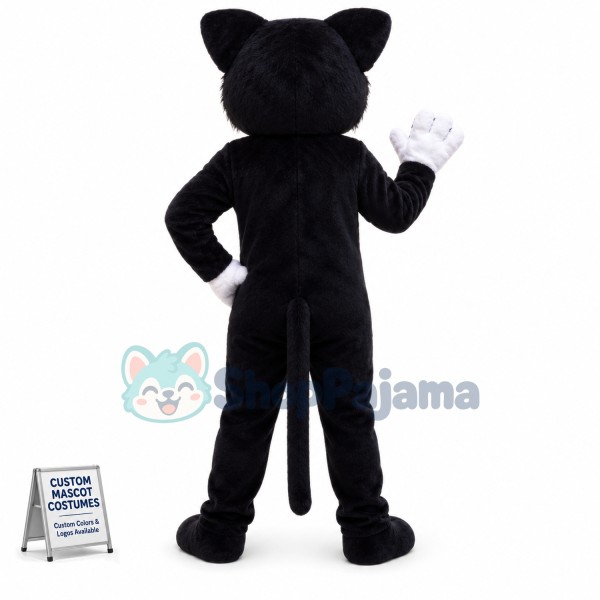 Best Quality Black White Cat Mascot Costume