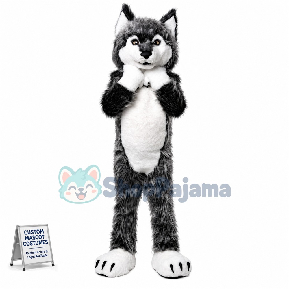 Super Cute Wolf Mascot Costume