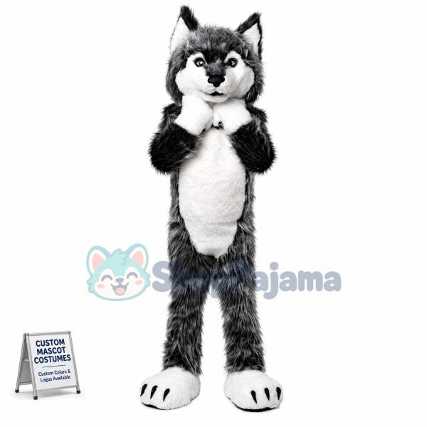 Super Cute Wolf Mascot Costume