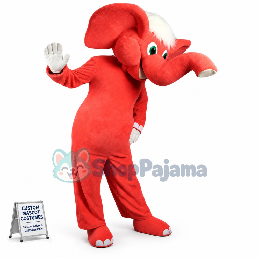 Top Quality Red Elephant Mascot Costume