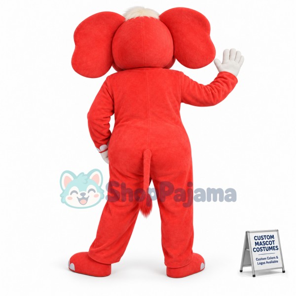 Top Quality Red Elephant Mascot Costume