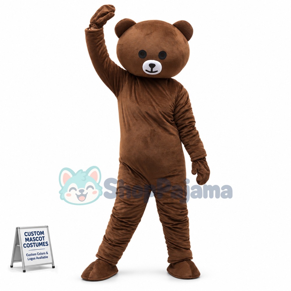 Adult Cartoon Brown Bear Mascot Costume