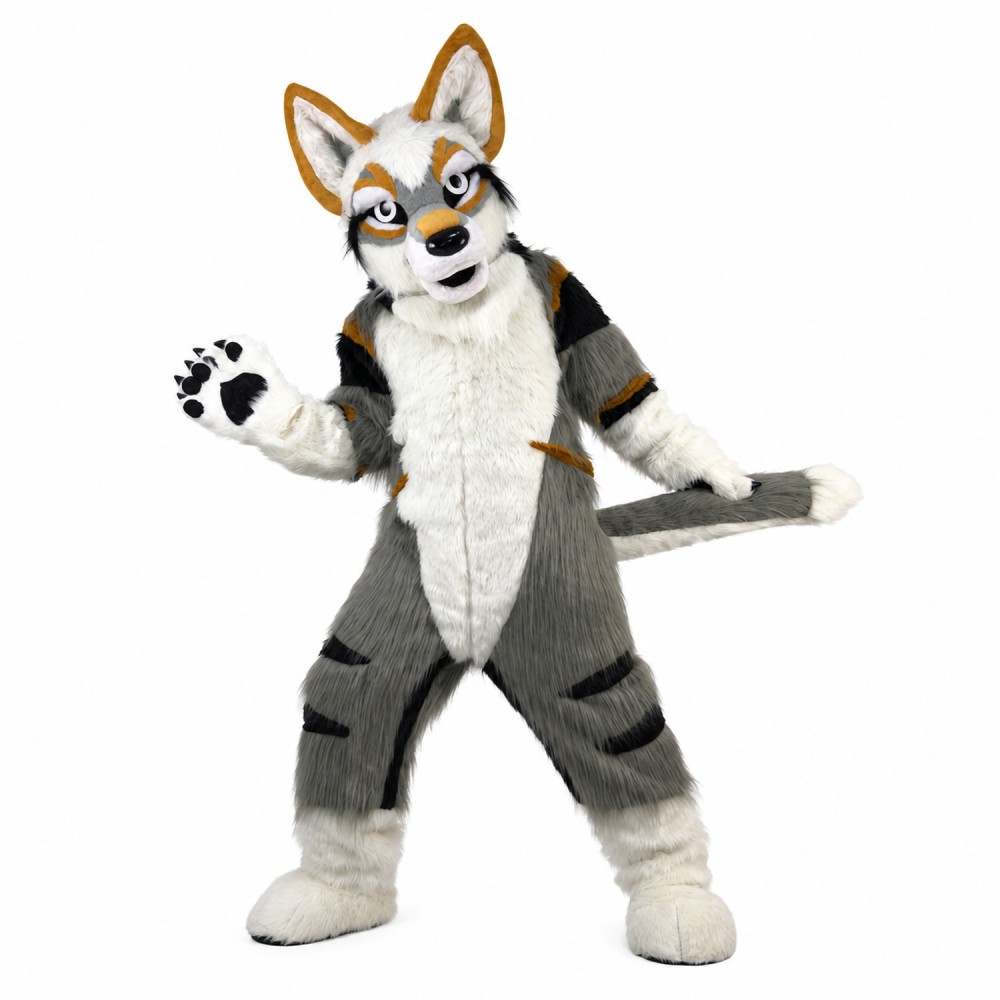 Vigorous the Smooth-coat Wolf Mascot Costume