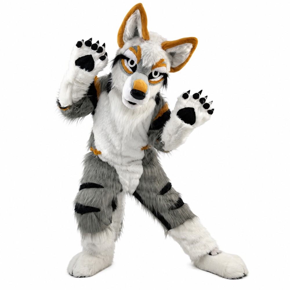 Vigorous the Smooth-coat Wolf Mascot Costume