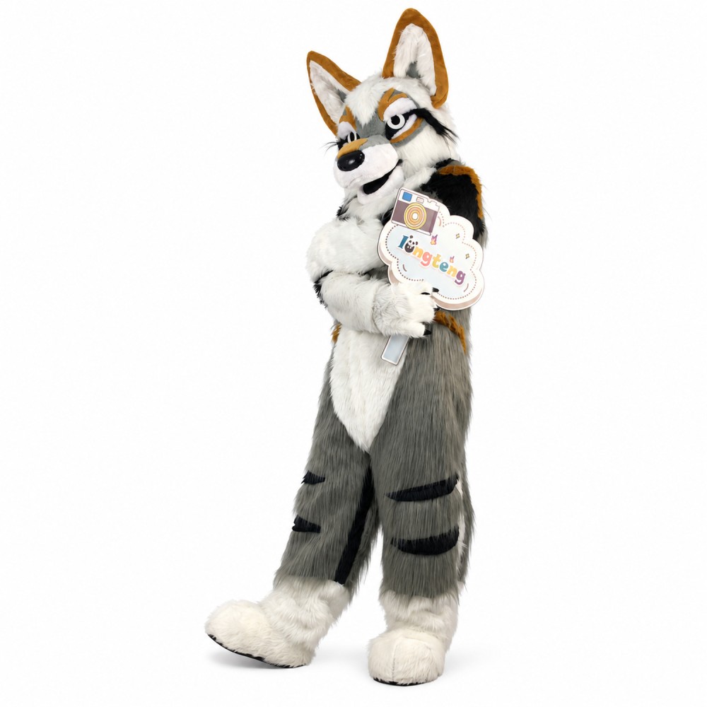 Vigorous the Smooth-coat Wolf Mascot Costume