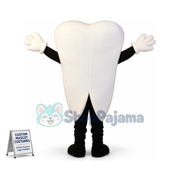 Sturdy Pure White Tooth Cartoon Mascot Costume