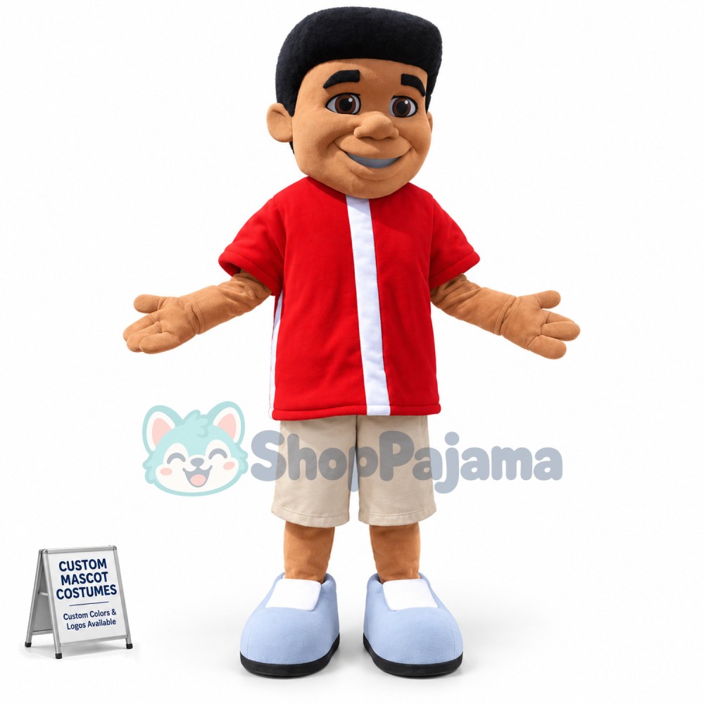 The Outdoor Sport Black Boy Mascot Costume
