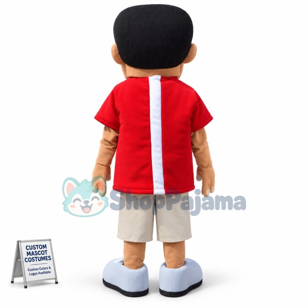 The Outdoor Sport Black Boy Mascot Costume