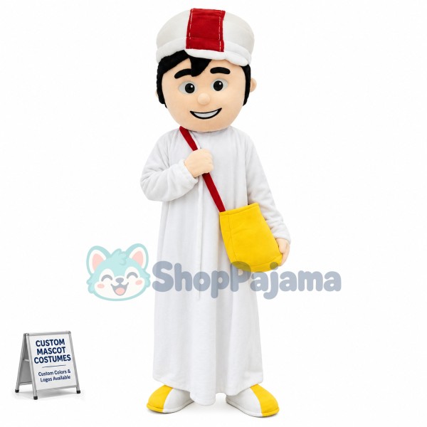 The Minority Teenager In White Robe Mascot Costume