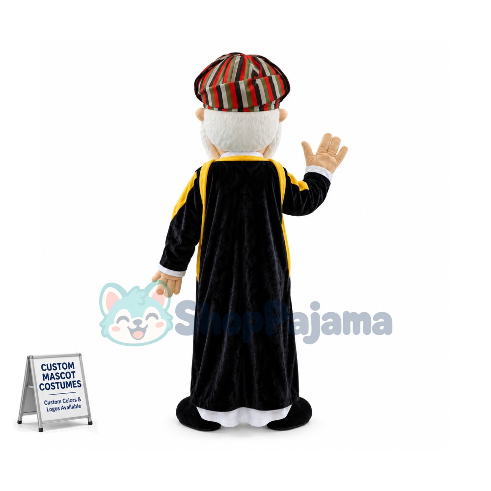 Friendly White Beard Indian Grandpa Mascot Costume