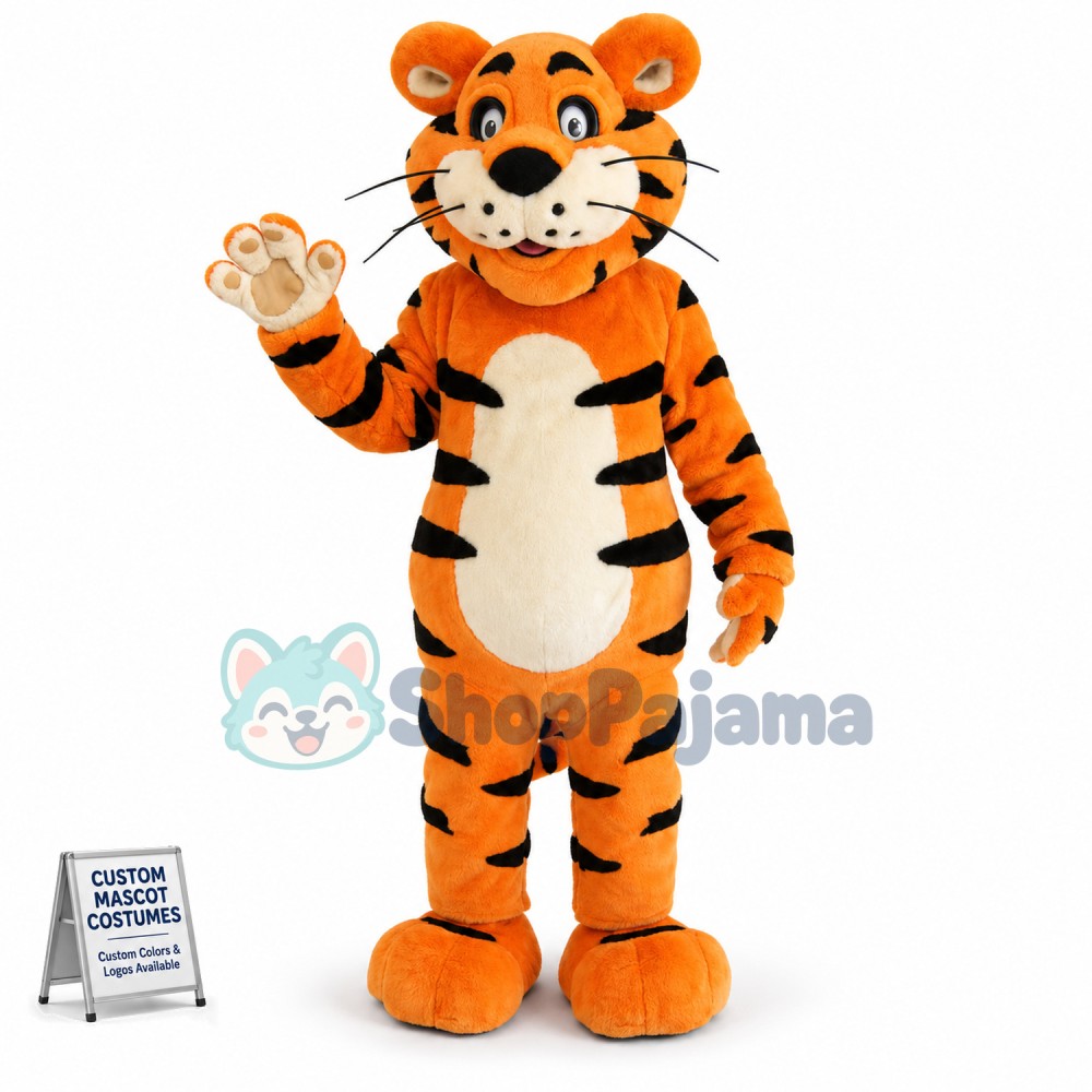 Docile The Adult Size Tiger Mascot Costume