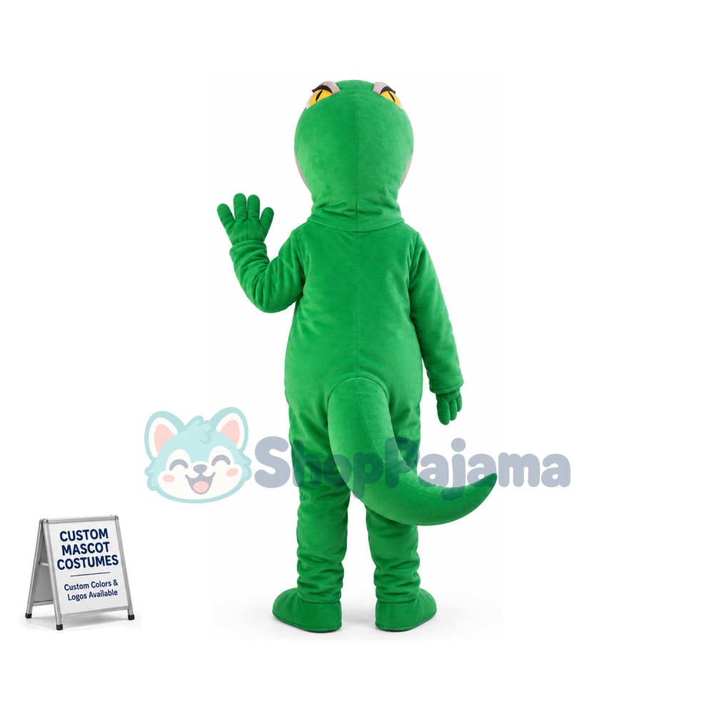 Green Snake With Vertical Pupil Mascot Costume