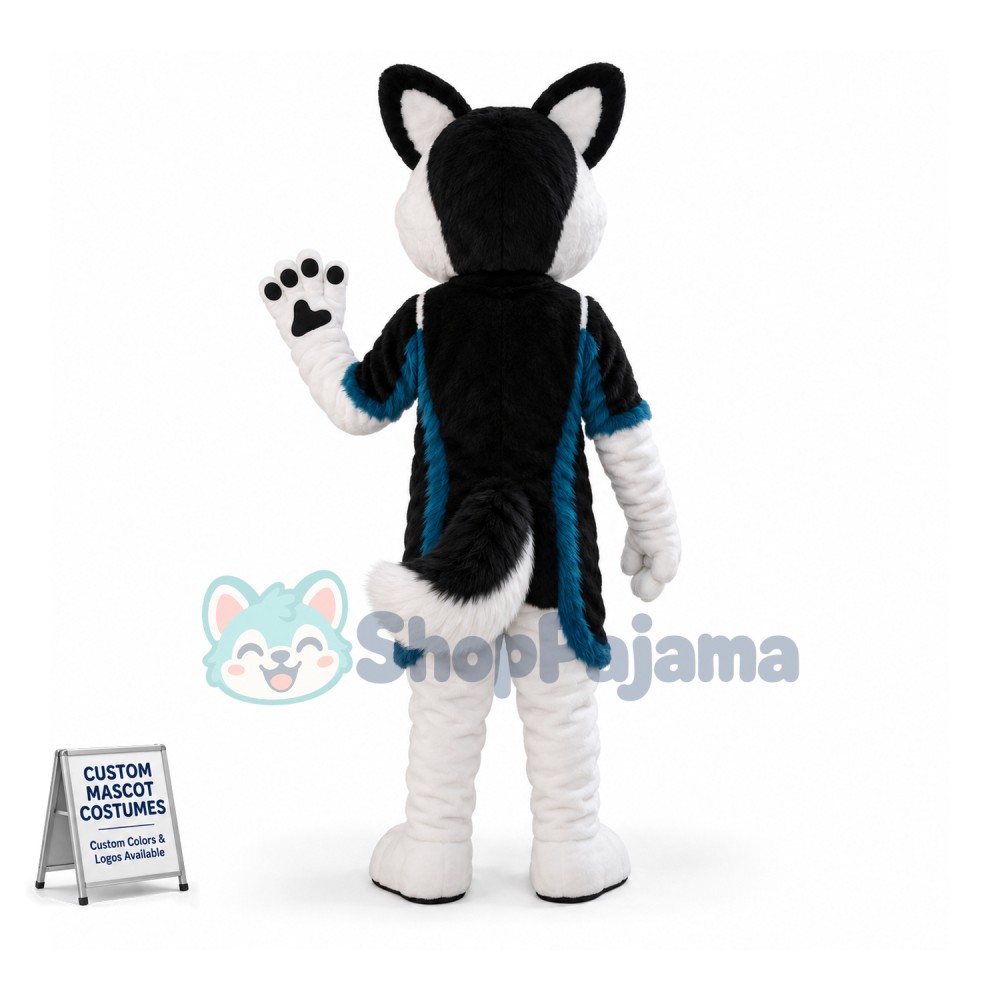 Adult Size Soft Plush Husky Dog Mascot Costume