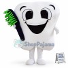 Adult Tooth Holding Black Brush Mascot Costume