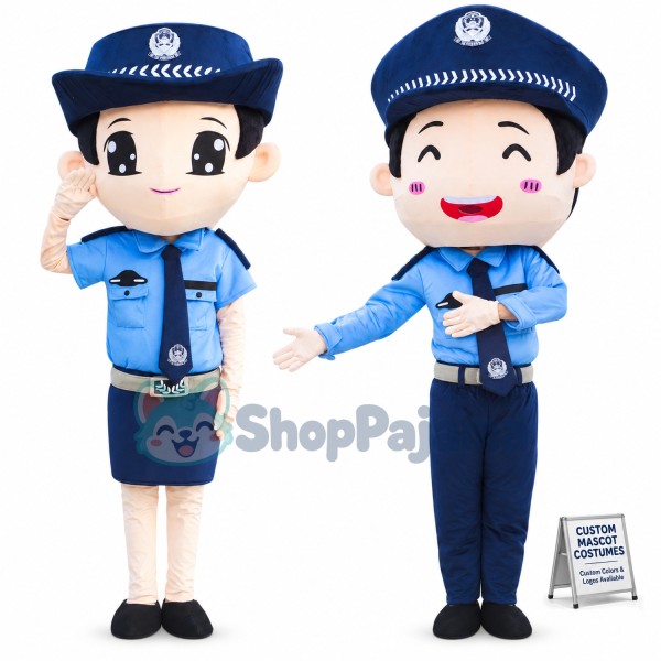 Kind Commanding Traffic Police Mascot Costume