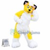 Yellow & White Long Fur Fox Dog Mascot Costume