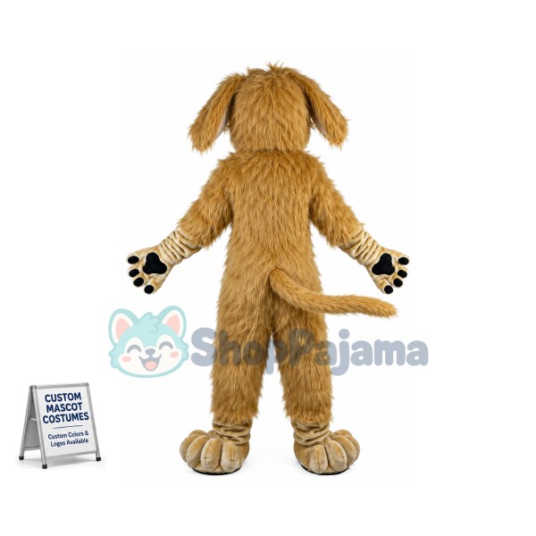 The Marked Brown Furry Dog Mascot Costume