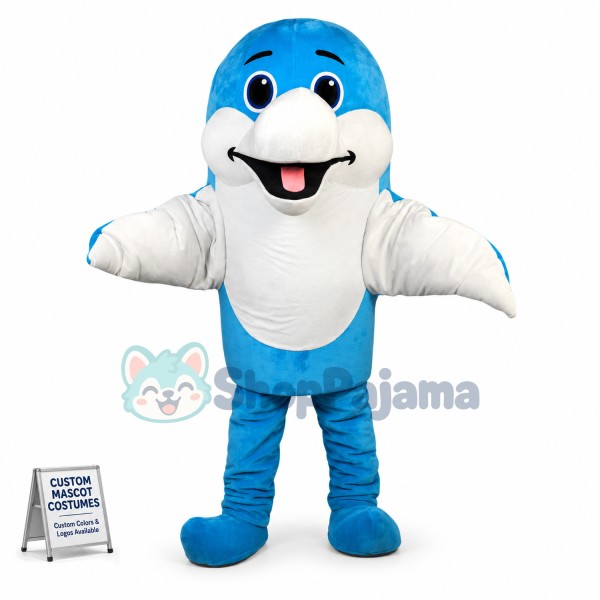 Walking Version of Cute Dolphin Mascot Costume