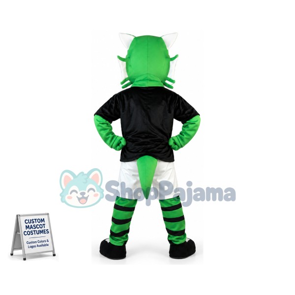 Stout The Energetic Green Dragon Mascot Costume
