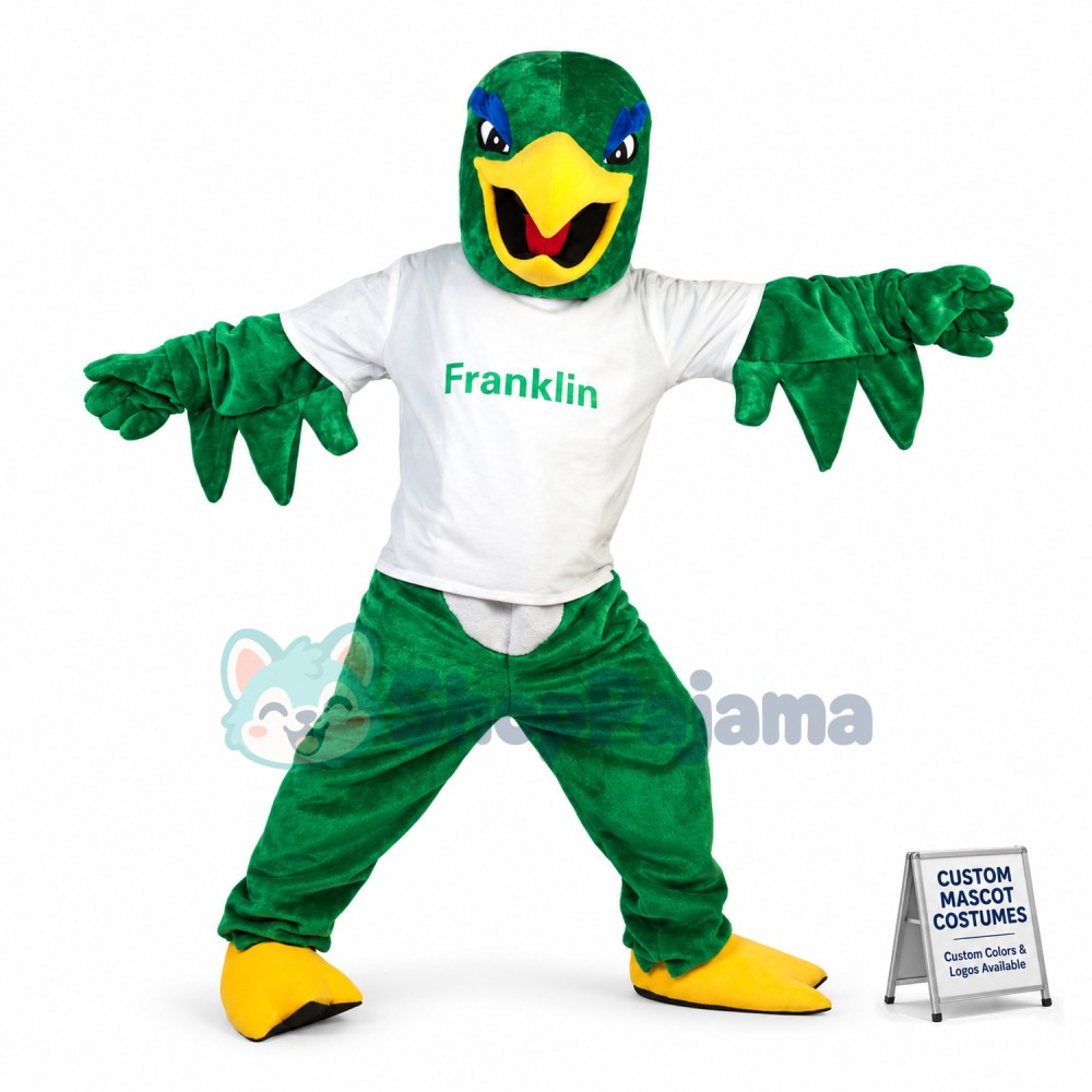 University Green Power Eagle Mascot Costume