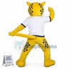 Vigorous Yellow Leopard of College Mascot Costume