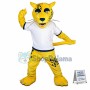 Vigorous Yellow Leopard of College Mascot Costume
