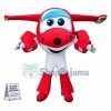 Helpful Red Plane Jett Cartoon Mascot Costume