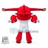 Helpful Red Plane Jett Cartoon Mascot Costume