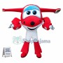 Helpful Red Plane Jett Cartoon Mascot Costume