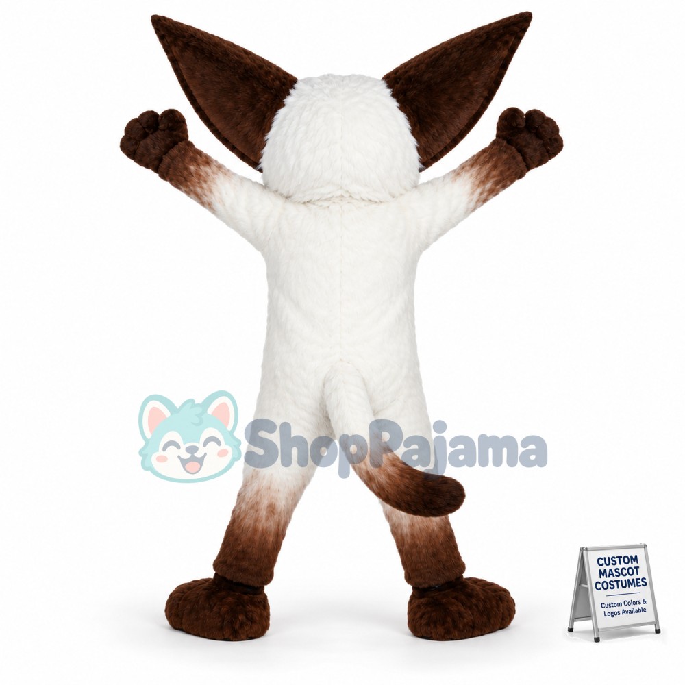 Agile Big-eared White Civet Cat Mascot Costume