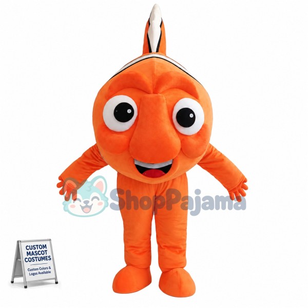 Orange Clownfish Nemo Mascot Cartoon Costume