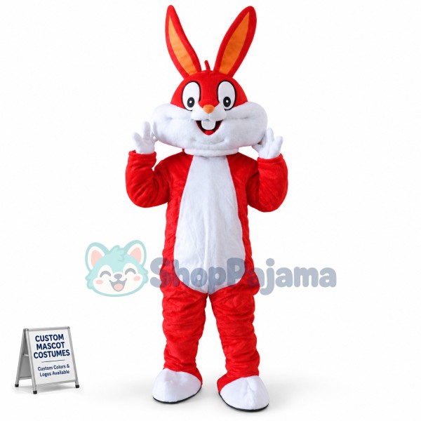 Bright Colored Cartoon Bugs Bunny Mascot Costume