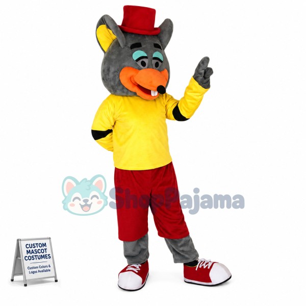 Well-groomed Grey Mouse Adult Mascot Costume