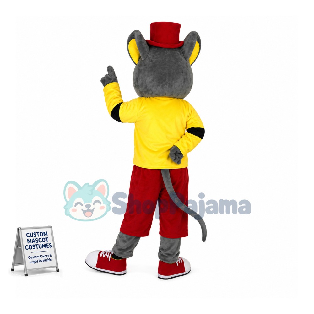 Well-groomed Grey Mouse Adult Mascot Costume