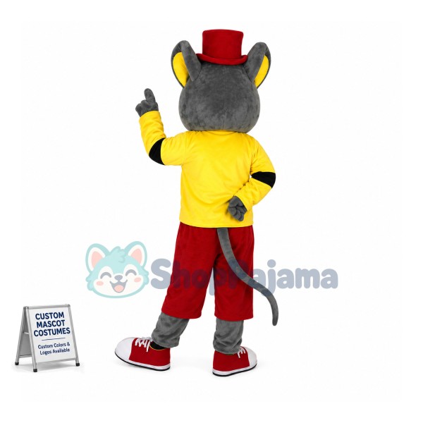 Well-groomed Grey Mouse Adult Mascot Costume