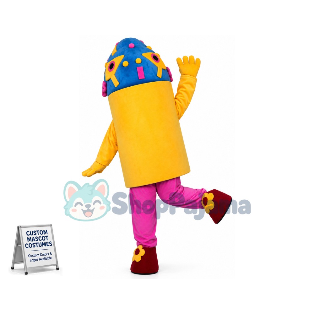 Blueberry Flavored Cupcake Filled With Sugar Granules Mascot Costume