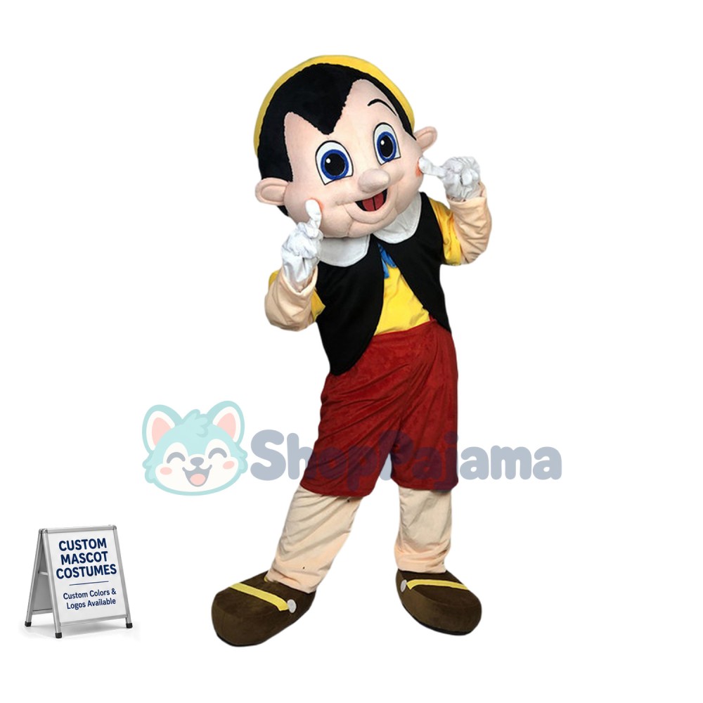 Bright Puppet Pinocchio Cartoon Mascot Costume