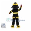Brave Fireman The Black Bulldog Mascot Costume